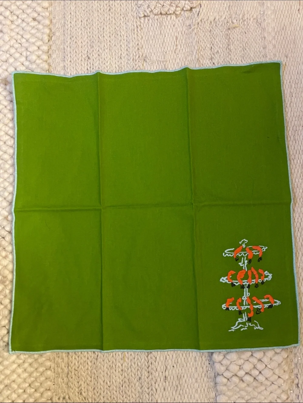 Set of 2 Shrimp Cocktail Napkins by Phthalo Ruth for Anthropologie